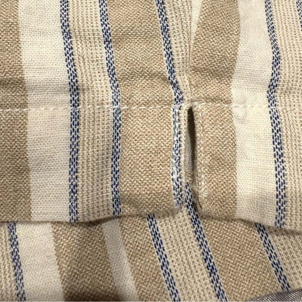 Briggs Linen Blend Striped Pull On Shorts Small Beige Tassel Drawstring - Picture 5 of 9